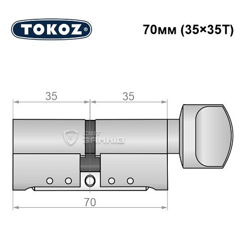 Циліндр TOKOZ Pro300 70T (35*35T) нікель матовий - Фото №5