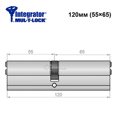 Цилиндр MUL-T-LOCK Integrator 120 (55*65) никель сатин - Фото №5