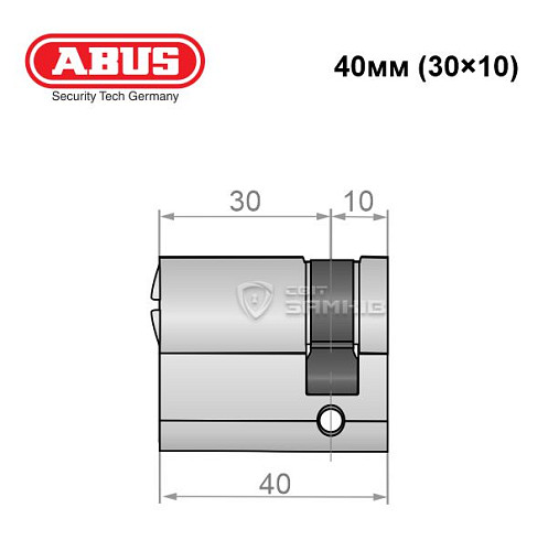 Цилиндр половинка ABUS X12R 40 (30*10) никель сатин 5 ключей - Фото №5