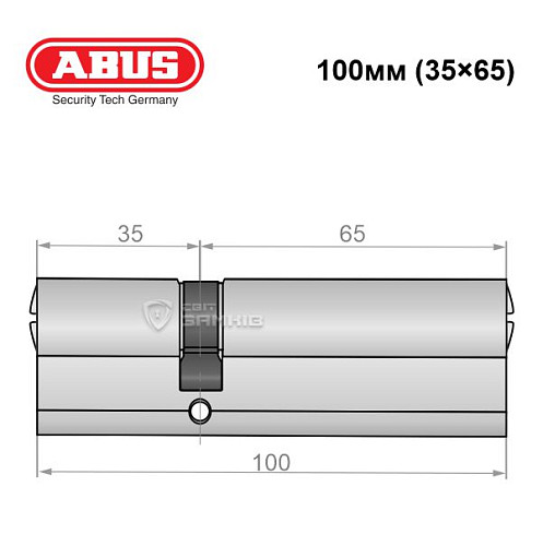 Циліндр ABUS X12R 100 (35*65) нікель сатин - Фото №5
