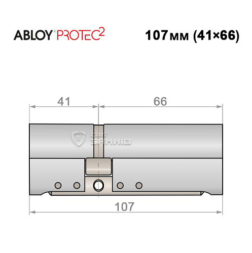 Циліндр ABLOY Protec2 107 (41*66) хром полірований - Фото №4