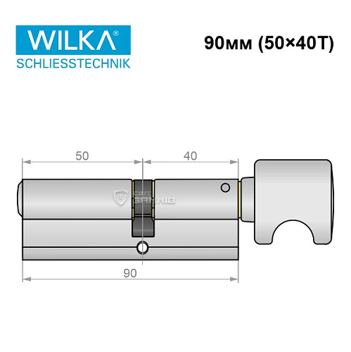 Циліндр WILKA 1405 C Premium 130 90T (50*40T) нікель - Фото №8