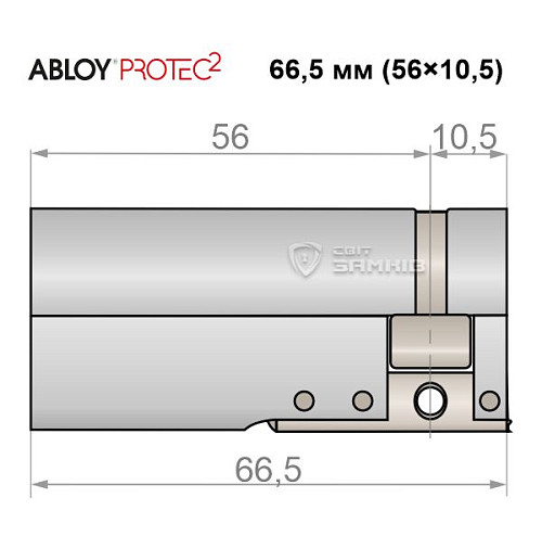 Циліндр половинка ABLOY Protec2 66,5 (56*10,5) хром полірований 3 ключа - Фото №5