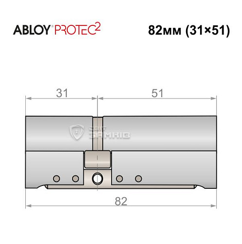 Циліндр ABLOY Protec2 82 (31*51) хром полірований - Фото №4