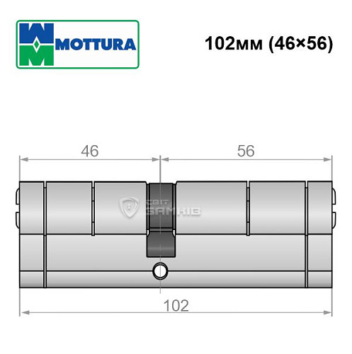 Цилиндр MOTTURA Champions Pro 102 (46*56) матовый хром - Фото №7