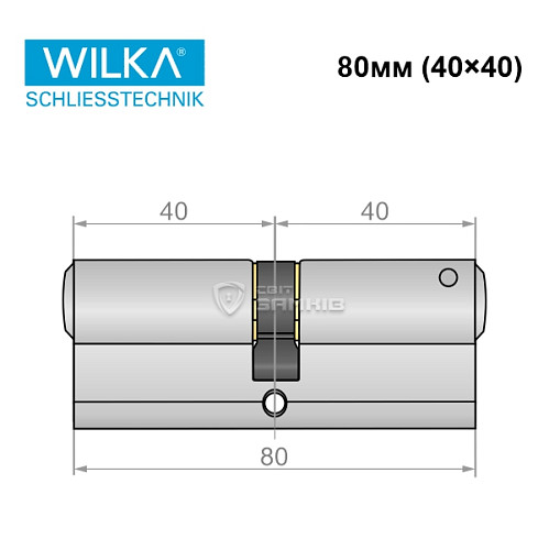 Циліндр WILKA 1400 C Premium 130 80 (40*40) нікель - Фото №7