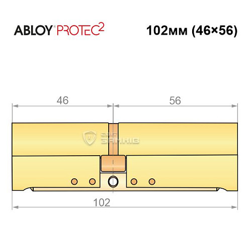 Циліндр ABLOY Protec2 102 (46*56) латунь полірована - Фото №8