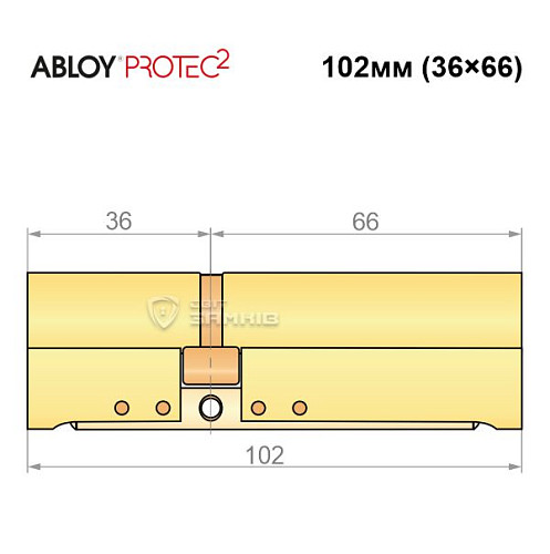 Цилиндр ABLOY Protec2 102 (36*66) латунь полированная - Фото №8