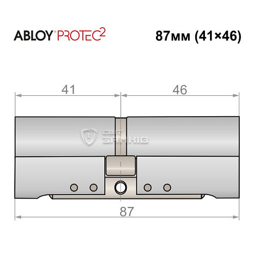 Циліндр ABLOY Protec2 87 (41*46) хром полірований - Фото №4