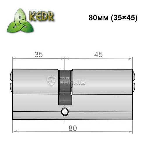 Циліндр KEDR Zink 80 (35*45) ZN хром - Фото №2