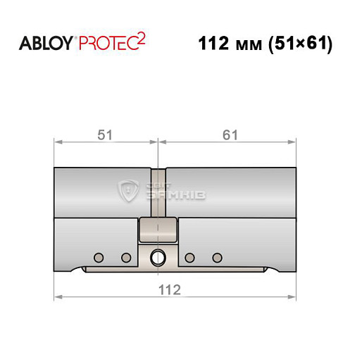 Цилиндр ABLOY Protec2 112 (51*61) хром полированный - Фото №4