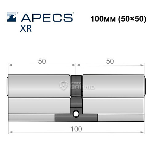 Циліндр APECS XR 100 (50*50) нікель сатин - Фото №4
