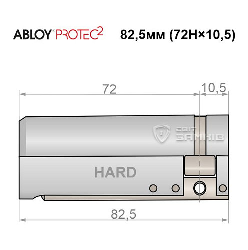 Цилиндр половинка ABLOY Protec2 82,5 (72H*10,5) (закаленный) хром матовый 3 ключа - Фото №5