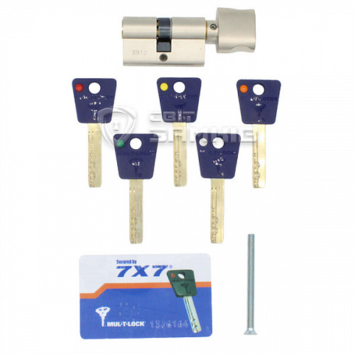 Циліндр MUL-T-LOCK 7x7 75T (40*35T) нікель сатин - Фото №4