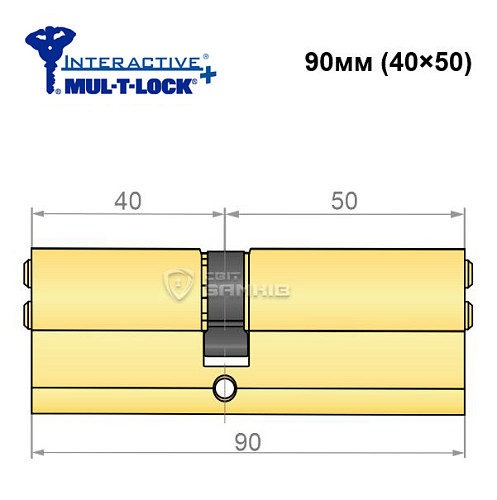 Циліндр MUL-T-LOCK MTL600/Interactive+ 90 (40*50) латунь - Фото №5