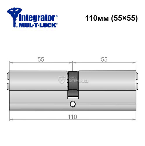 Циліндр MUL-T-LOCK Integrator 110 (55*55) нікель сатин - Фото №5