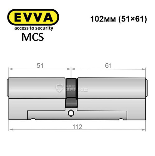 Циліндр EVVA MCS 112 (51*61) нікель сатин - Фото №7