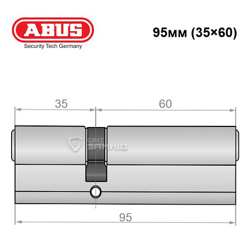 Циліндр ABUS S60P 95 (35*60) нікель - Фото №6