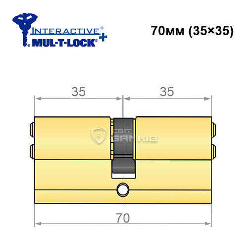 Цилиндр MUL-T-LOCK MTL600/Interactive+ 70 (35*35) латунь - Фото №5